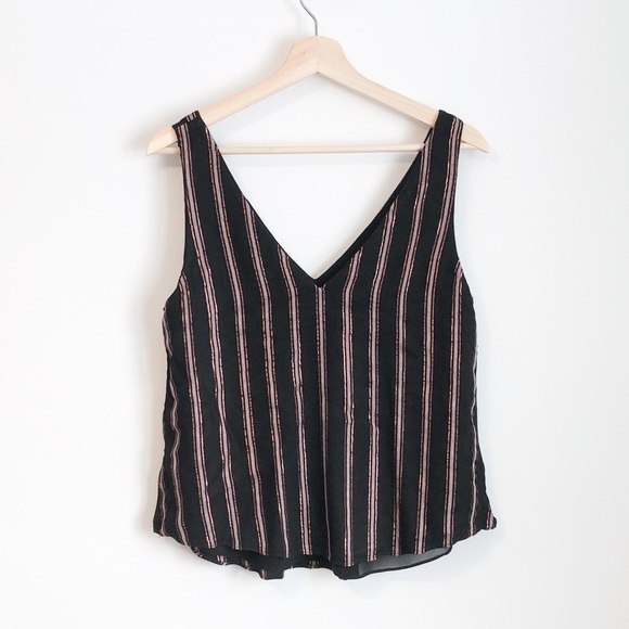 Rachel Roy rose gold stripes blouse tank top - Picture 2 of 5